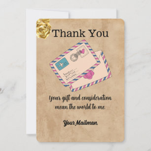 Cartão De Agradecimento Letra Minúscula Transportadora Correio Postal