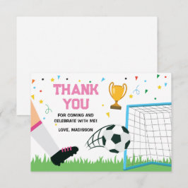 Cartão De Agradecimento Letterpress Thank You Card Soccer Sport Birthday (
