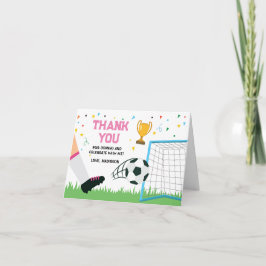 Cartão De Agradecimento Letterpress Thank You Card Soccer Sport Birthday (