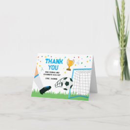 Cartão De Agradecimento Letterpress Thank You Card Soccer Sport Birthday (