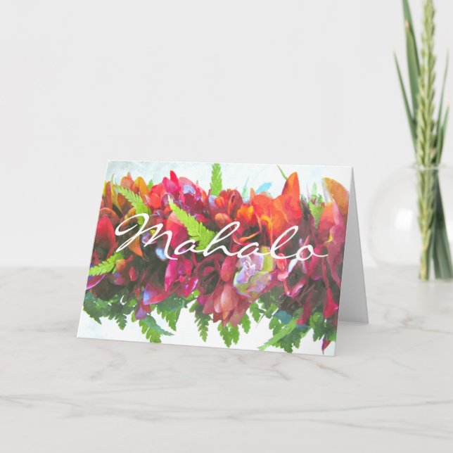 Cartão De Agradecimento Leus de Mahalo Haku (Frente)
