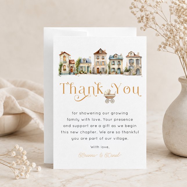 Cartão de Agradecimento – Leva uma Aldeia Chás de  (Thank you card)