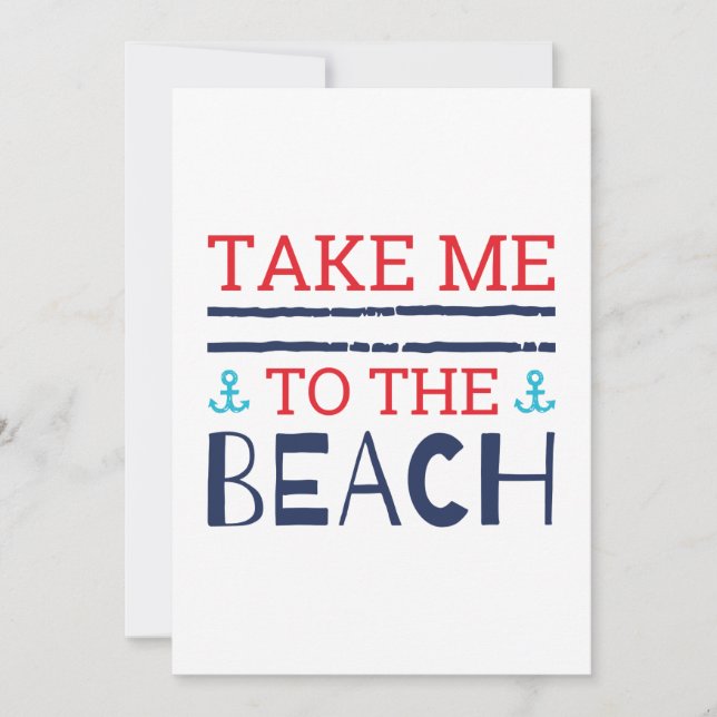 Cartão De Agradecimento Leve-me à Praia (Frente)