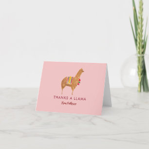 Cartão De Agradecimento Lhama Alpaca Elegante Fofa de Animal Ilustrado à M