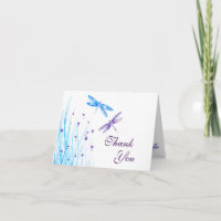 Libélula Elegante em Aquarela Azul e Roxo