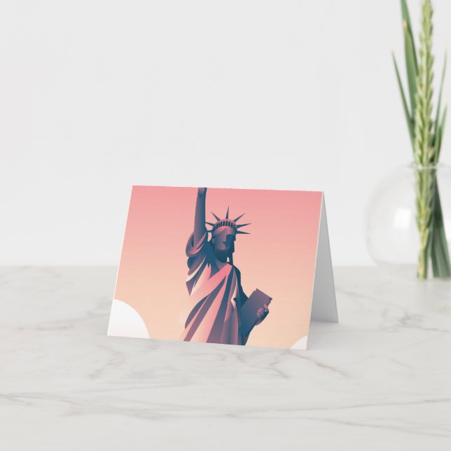 Cartão De Agradecimento Liberdade da Estátua (Frente)