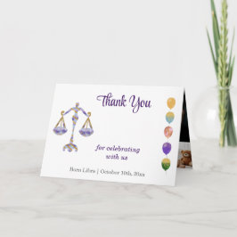 Cartão De Agradecimento Libra 1º Aniversário Ouro & Obrigado Foto