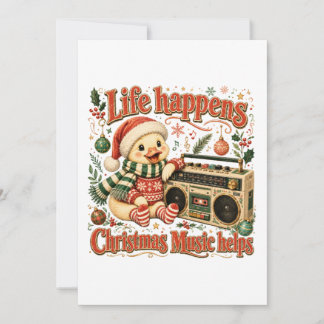 Cartão De Agradecimento Life Happens Christmas Music Helps