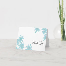 Cartão De Agradecimento Light Blue Daisies Bridesmaid Obrigado