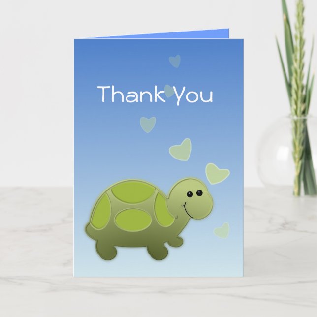 Cartão De Agradecimento Lil Turtle Obrigado (Frente)