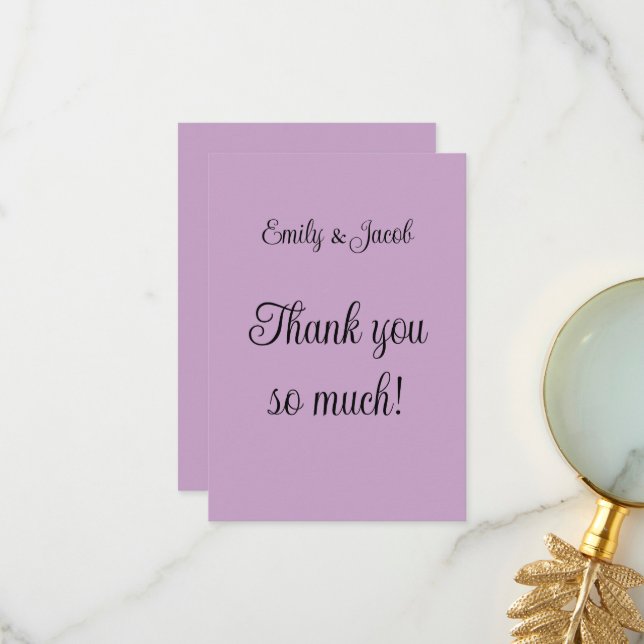 Cartão De Agradecimento Lilac (Frente/Verso In Situ)