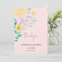 Cartão De Agradecimento Lilac Boho Floral Linda