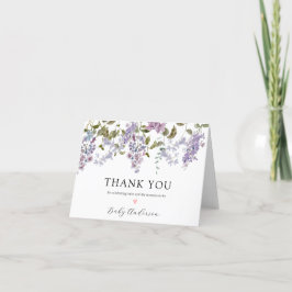 Cartão De Agradecimento Lilac e Chá de fraldas Lavanda Obrigado