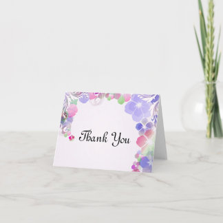 Cartão De Agradecimento Lilac elegante e multi Pansies da cor com
