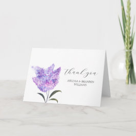 Cartão De Agradecimento Lilac Purple Floral Flowers Wedding Thank you