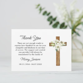 Cartão De Agradecimento Lily Cross Sympathy Thank You Card