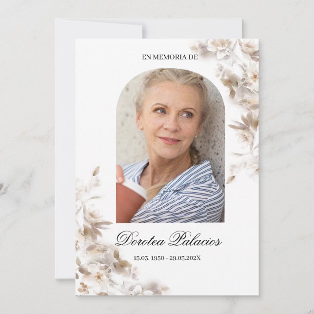 Cartão De Agradecimento Lily obituitária branca (Frente)