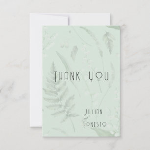 Cartão De Agradecimento Lily of Valley com Ferns   Personalizado Verde Sua