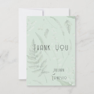 Cartão De Agradecimento Lily of Valley com Ferns | Personalizado Verde Sua