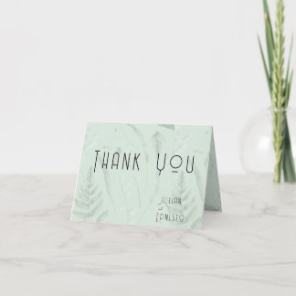Cartão De Agradecimento Lily of Valley com Ferns | Personalizar Verde Sage
