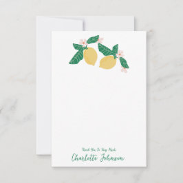 Cartão De Agradecimento Limão