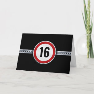 Cartão De Agradecimento Limite de Velocidade de Aniversário de 16 Anos
