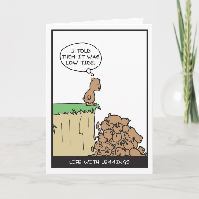 Cartão De Agradecimento Limmings no lado baixo - Histórias em quadrinhos s (Frente)