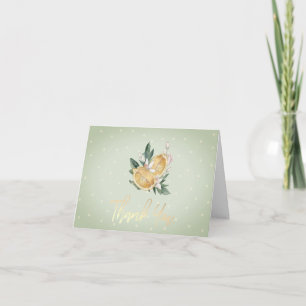 Cartão De Agradecimento Limões de Aquarelas Bolinhas Botânicas