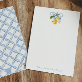 Cartão De Agradecimento Limões de Arco Azul de Cores Aquáticas Personaliza