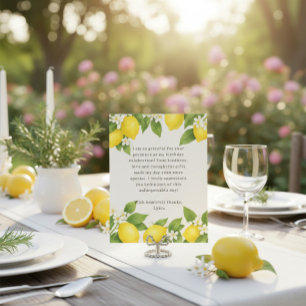 Cartão De Agradecimento Limoncello mediterrânico editável