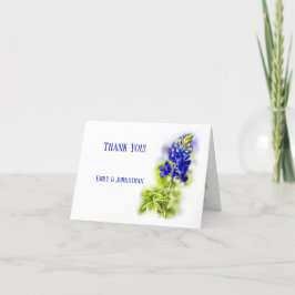 Cartão De Agradecimento Linda Bluebonnet Floral, Casamento Moderno,