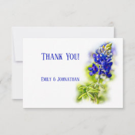 Cartão De Agradecimento Linda Bluebonnet Floral, Casamento Moderno,