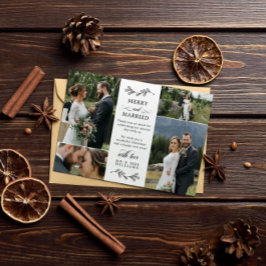 Cartão De Agradecimento Linda Feliz de Mistura Casada de Natal