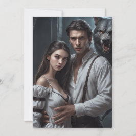 Cartão De Agradecimento Linda garota e homem bonito no lobisomem