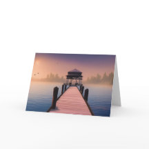 Linda vista da paisagem do pôr do sol do cais