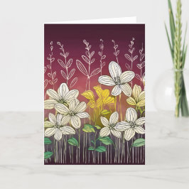 Cartão De Agradecimento Lindas flores Sotaque borgonha