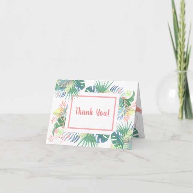 Cartão De Agradecimento Lindo Conto de Fadas para Duas Flores Tropicais de (Frente)