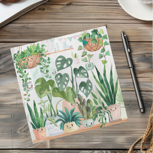 Cartão De Agradecimento Lindo Houseplant Botânico em Roteiro de Aquarela
