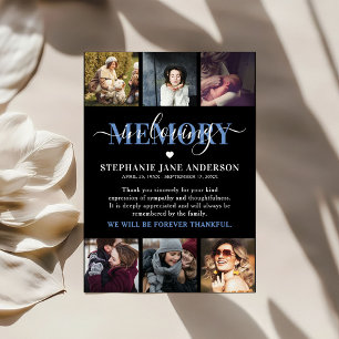 Cartão De Agradecimento Lindo Lembrança Em Memória Foto Colagem Recordação