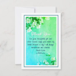 Cartão De Agradecimento Lindo Obrigado no Chá de Noiva Personalizado