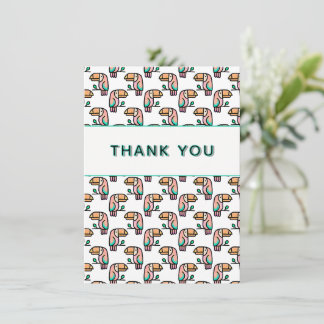 Cartão De Agradecimento lindo presente de tucano tropical para crianças