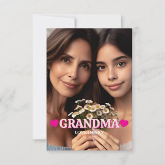Cartão De Agradecimento Lindo Presente Personalizado com Foto para Avó e A