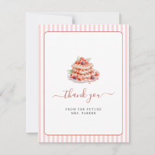 Cartão De Agradecimento Lindo Waffle Cor-de-rosa Brunch Chá de Noiva Flat