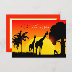 Cartão De Agradecimento lindos animais Safari adicionam texto 