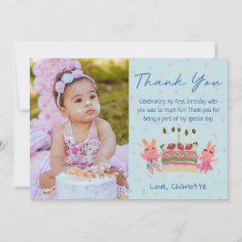 Cartão De Agradecimento Lindos Coelhinhos Doces de Mirtilo | Foto de Anive