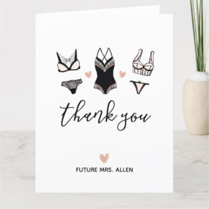 Cartão De Agradecimento Lingerie Bridal Shower Thank You Card