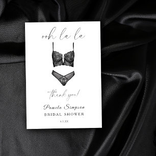 Cartão De Agradecimento Lingerie Chá de Noiva Despedida de Solteira Obriga