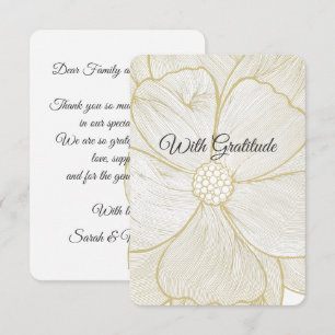 Cartão De Agradecimento Linha Áurea Elegante Arte Floral Casamento Agradec