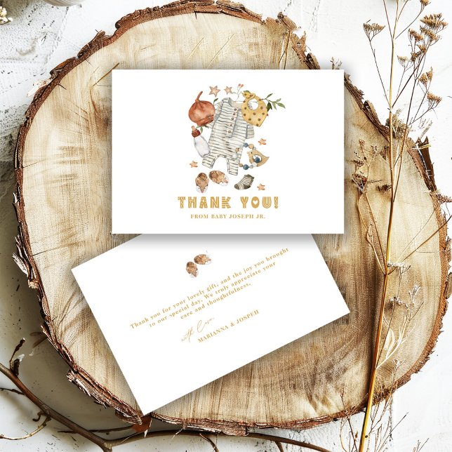 Cartão De Agradecimento Linha de Telhado do Menino Chá Minúsculo Boho (Criador carregado)