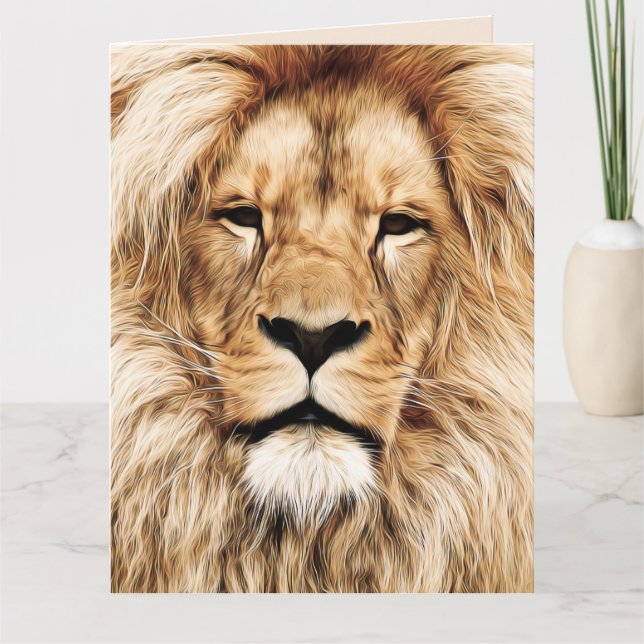 CARTÃO DE AGRADECIMENTO LION BIG CAT BIRTHDAY CARD (Frente)